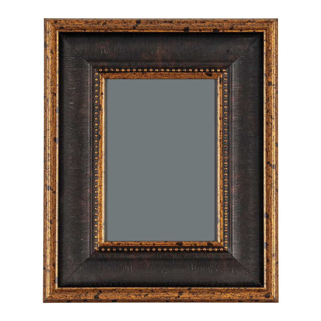Black and Antique Gold Beaded 5X7 Photo Frame - Black