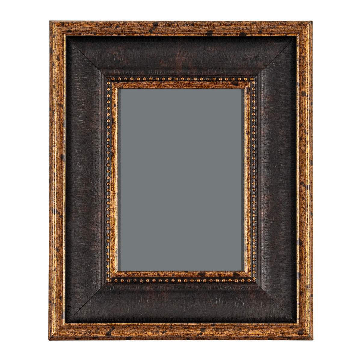 Black and Antique Gold Beaded 5X7 Photo Frame - Black