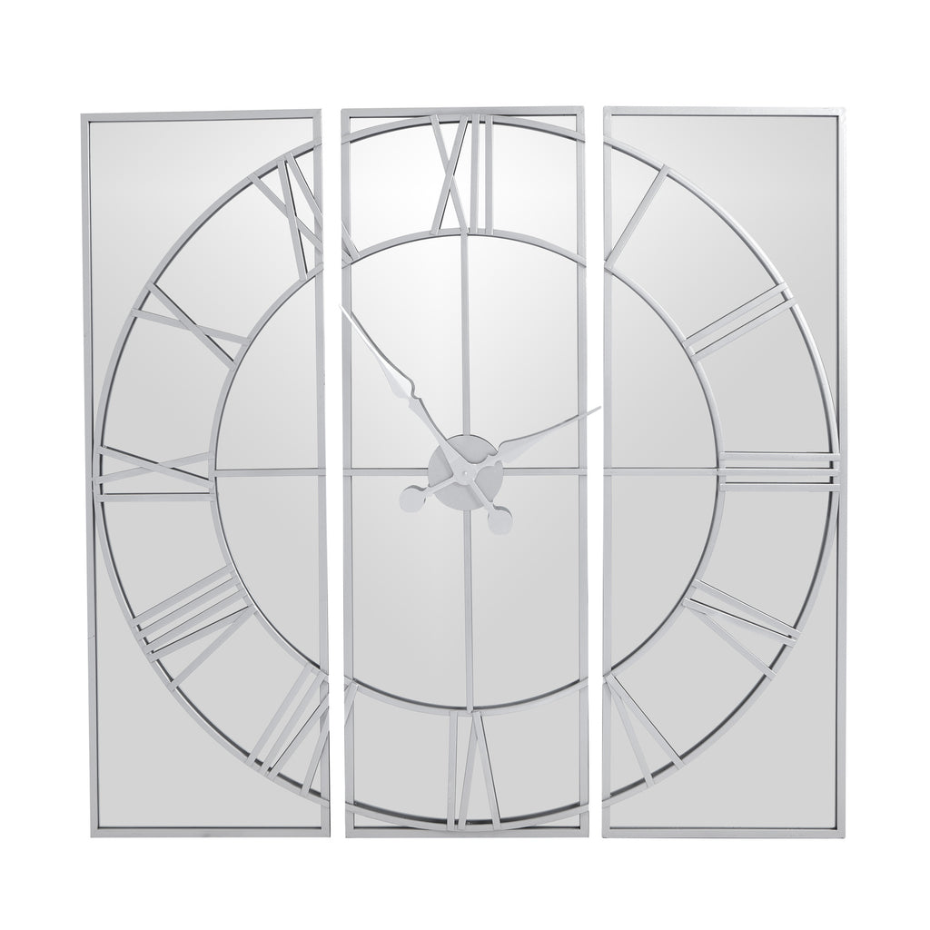 Celina Mirrored Wall Clock - Silver