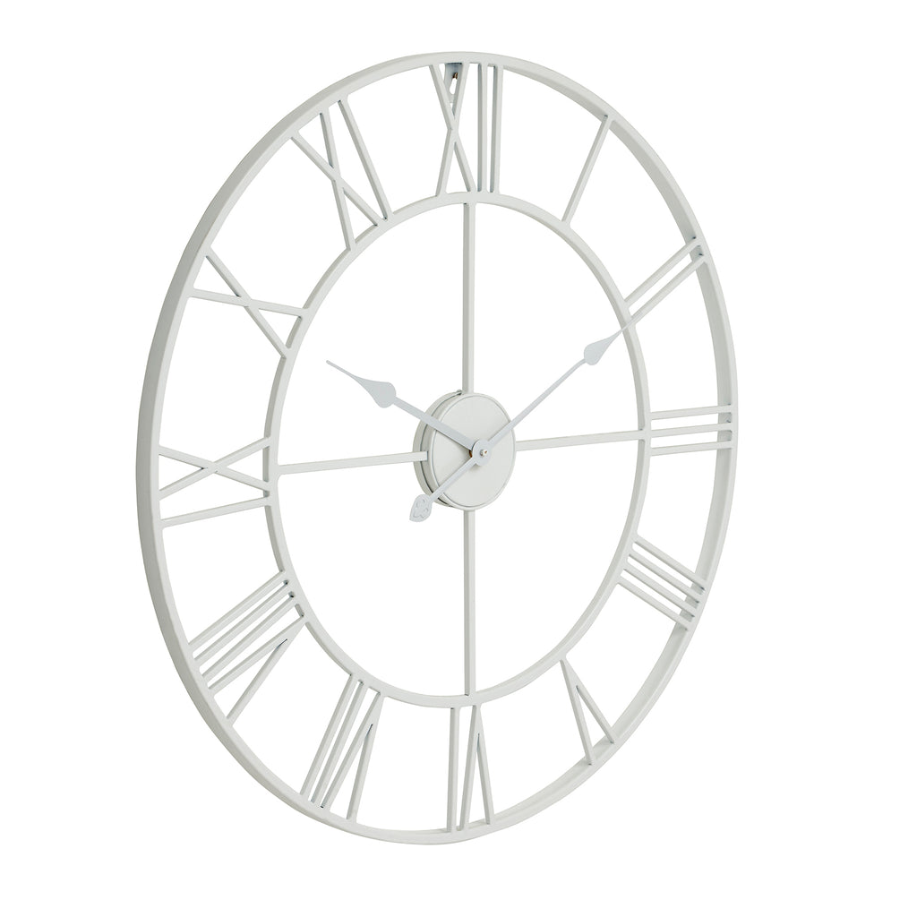 White Skeleton Wall Clock - White