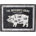 Butchers Cuts Pork Wall Plaque - White