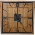 Williston Square Large Wooden Wall Clock - Brown