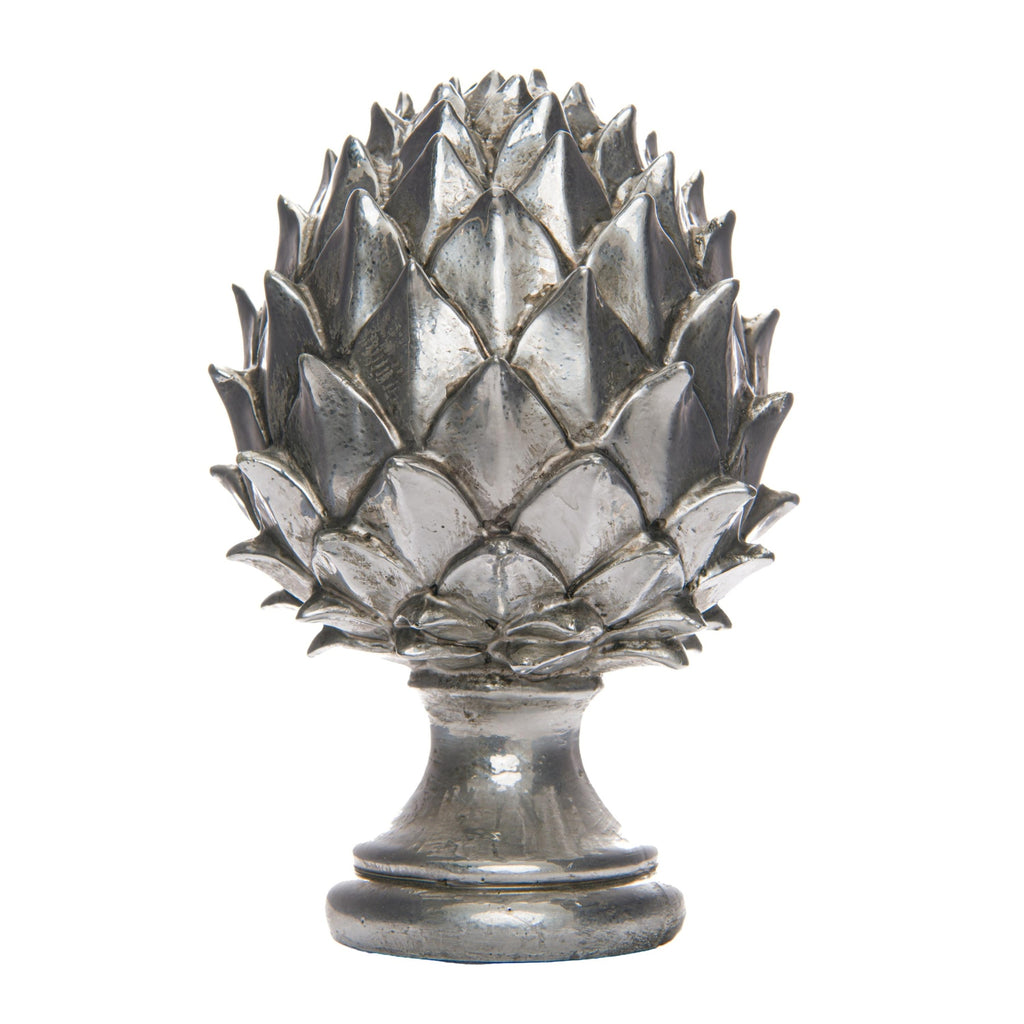 Large Silver Pinecone Finial - Silver