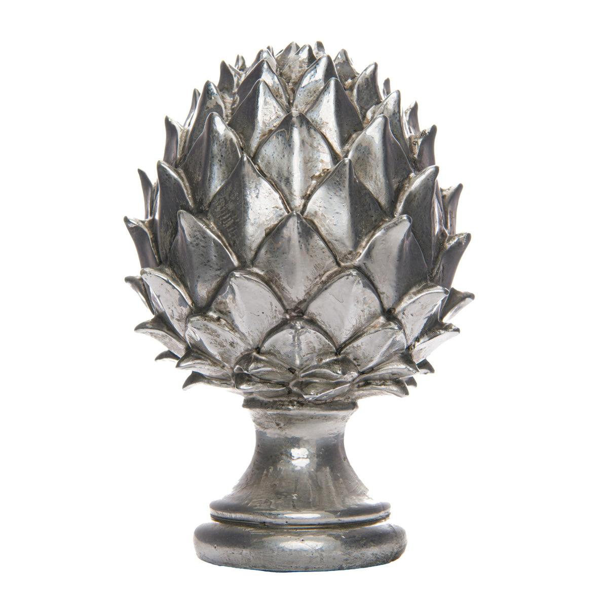 Large Silver Pinecone Finial - Silver