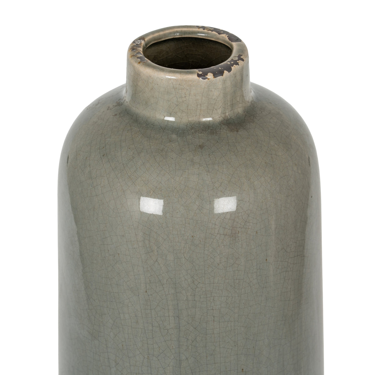 Garda Grey Glazed Raine Vase - Grey