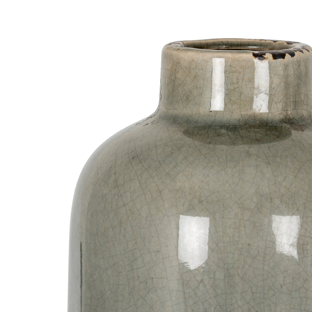 Garda Grey Glazed Raine Vase - Grey