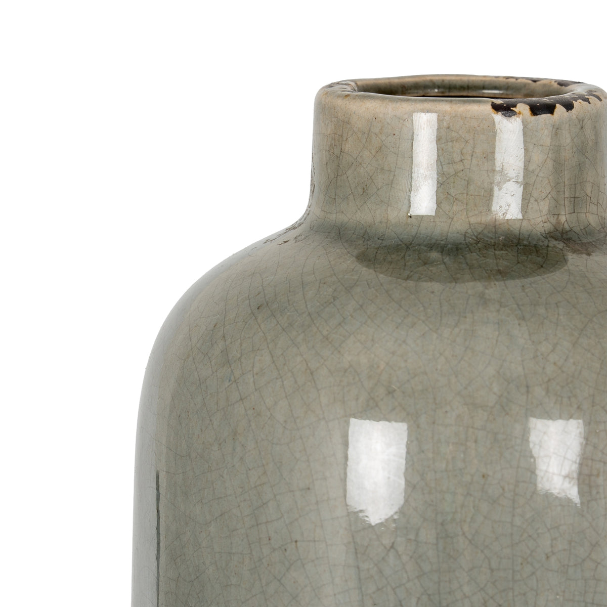 Garda Grey Glazed Raine Vase - Grey