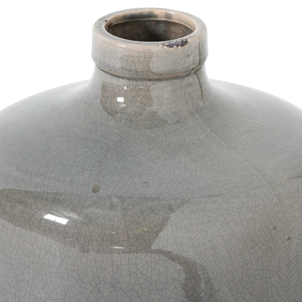 Garda Grey Glazed Chive Vase - Grey