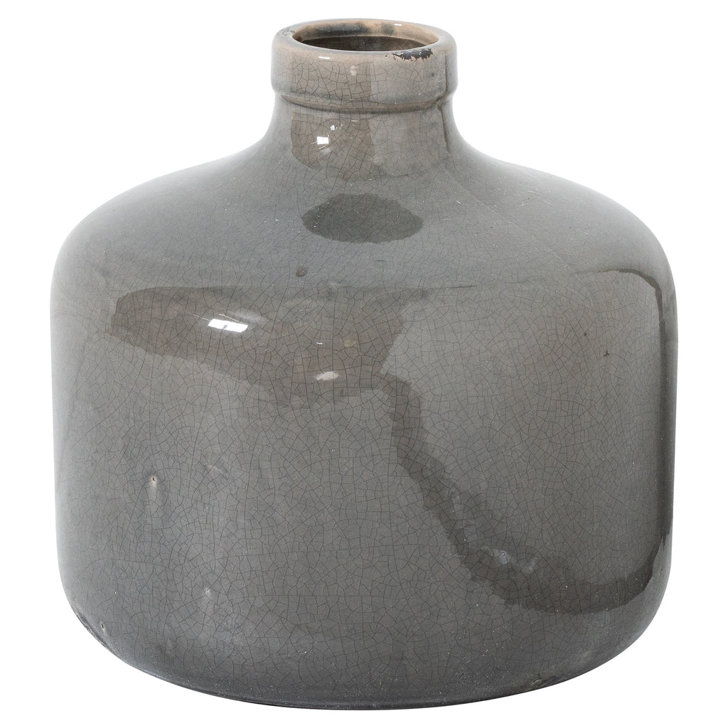 Garda Grey Glazed Chive Vase - Grey
