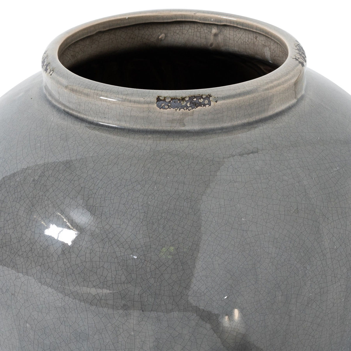 Garda Grey Glazed Juniper Vase - Grey
