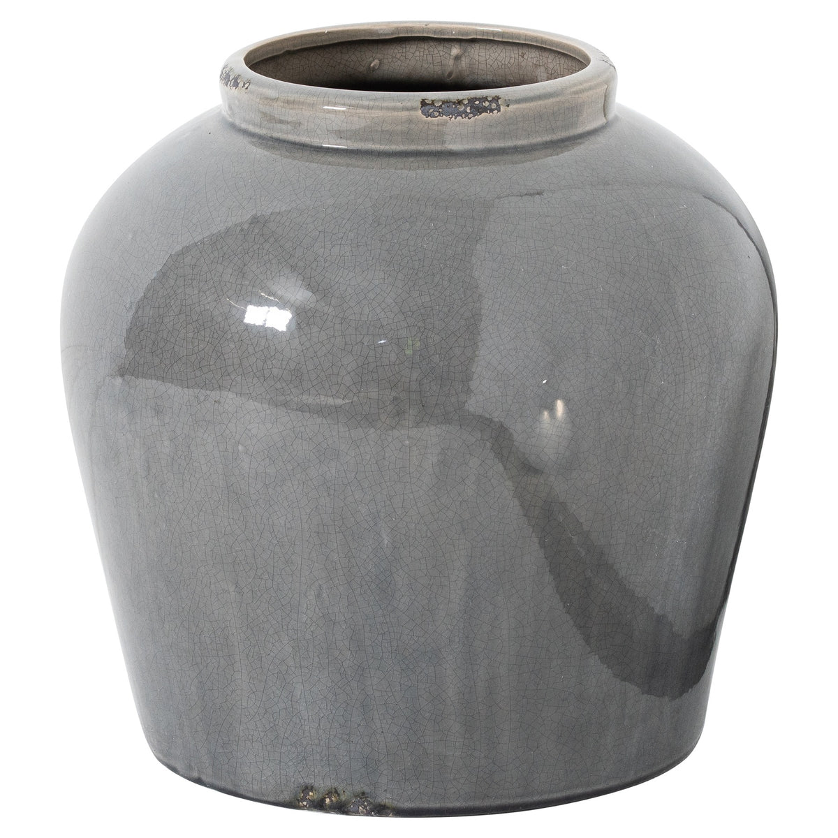 Garda Grey Glazed Tall Juniper Vase - Grey