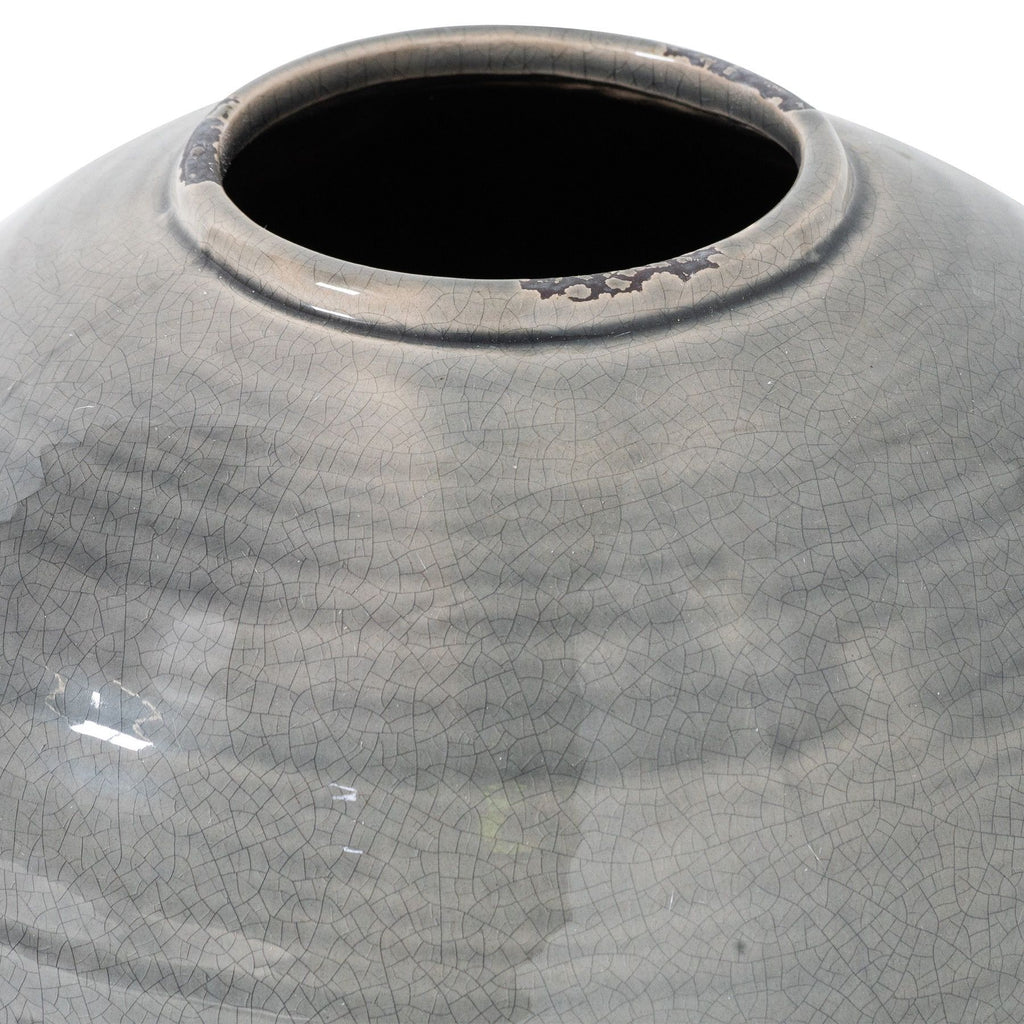 Garda Grey Glazed Tiber Vase - Grey