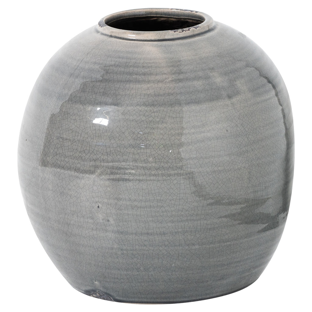 Garda Grey Glazed Tiber Vase - Grey