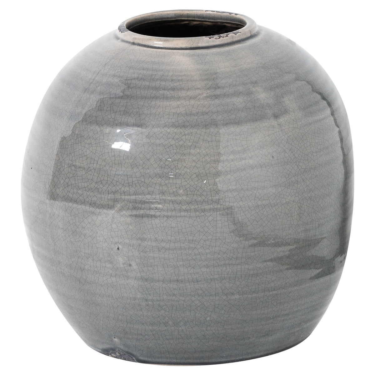 Garda Grey Glazed Tiber Vase - Grey