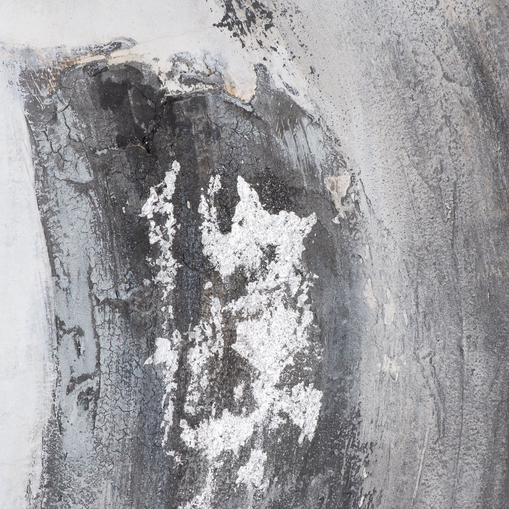 Galaxy Silver and Grey Hand Painted Canvas - Silver
