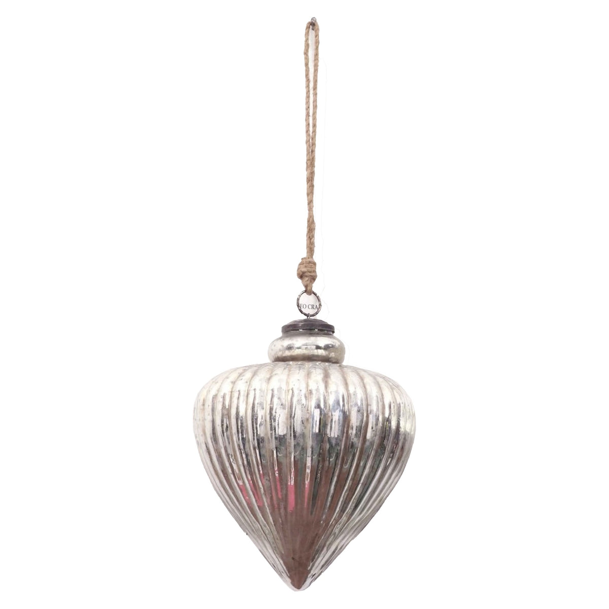 Noel Collection Antique Silver Large Vallupe Bauble - Silver