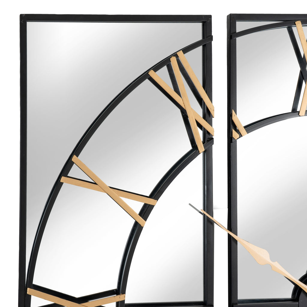Brooklyn Black and Gold Wall Clock - Black