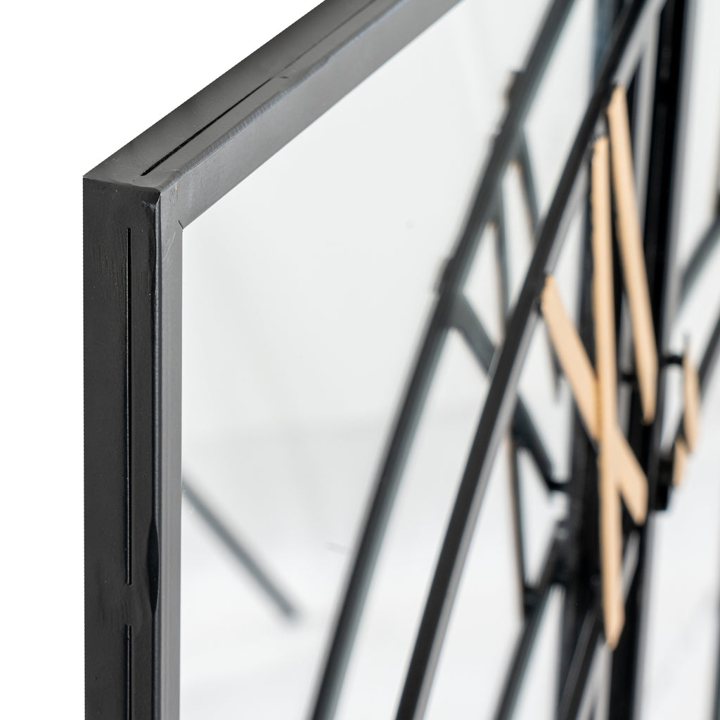 Brooklyn Black and Gold Wall Clock - Black