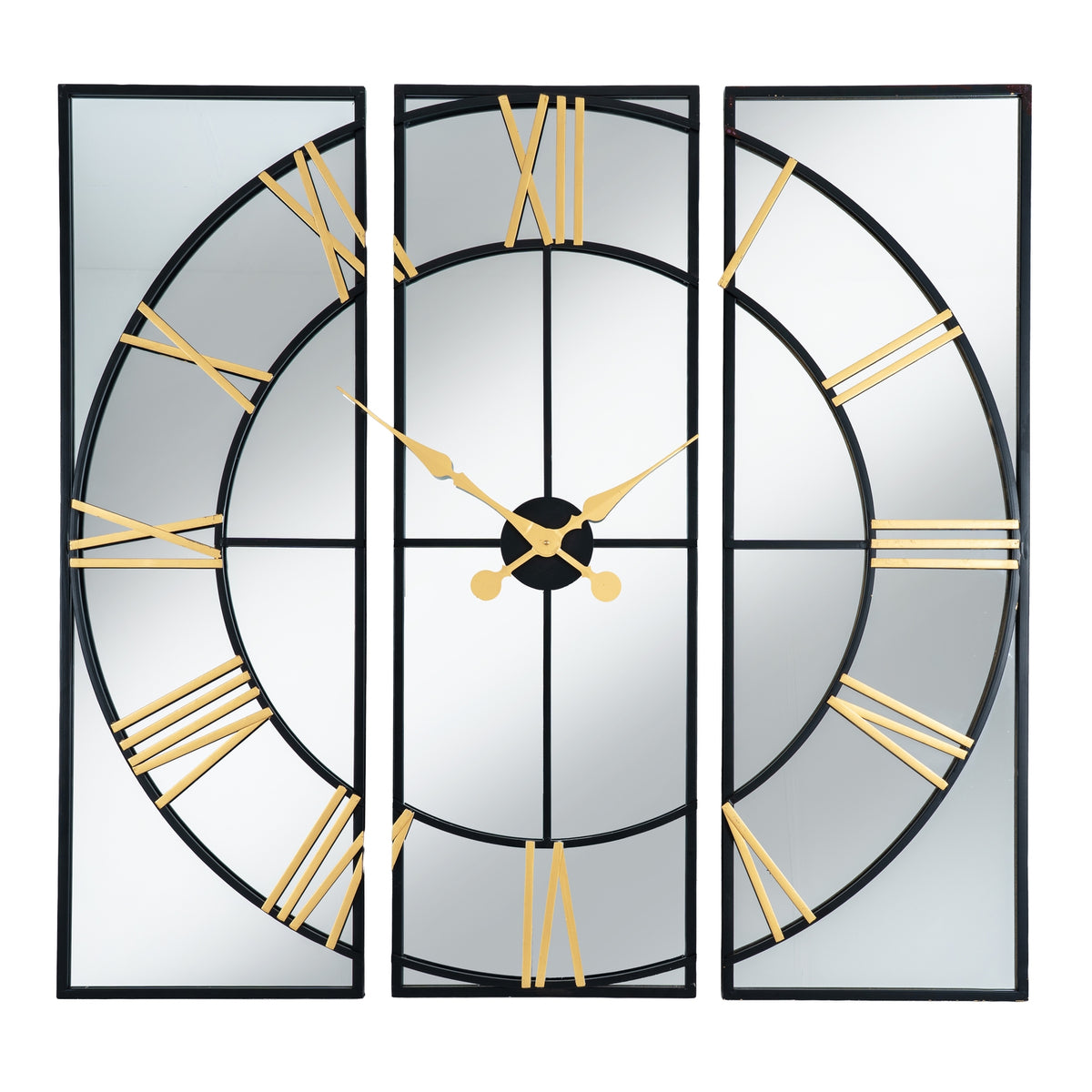 Brooklyn Black and Gold Wall Clock - Black