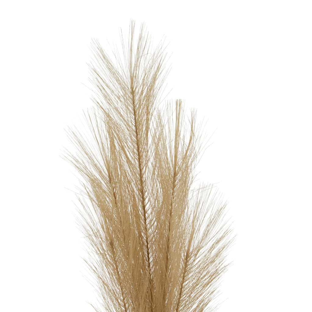 Taupe Faux Pampas Grass Stem - Brown
