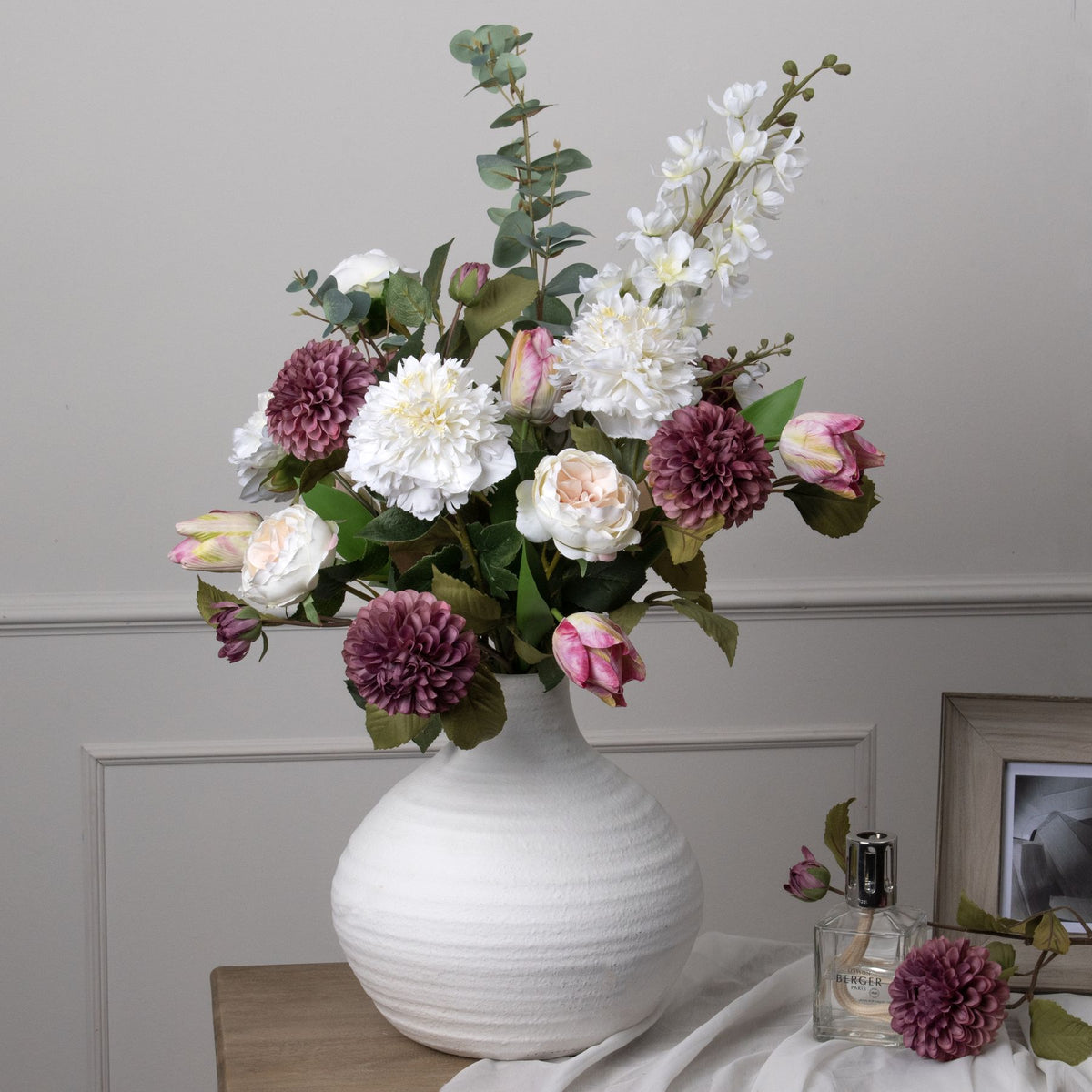 Tall White Delphinium Stem - White