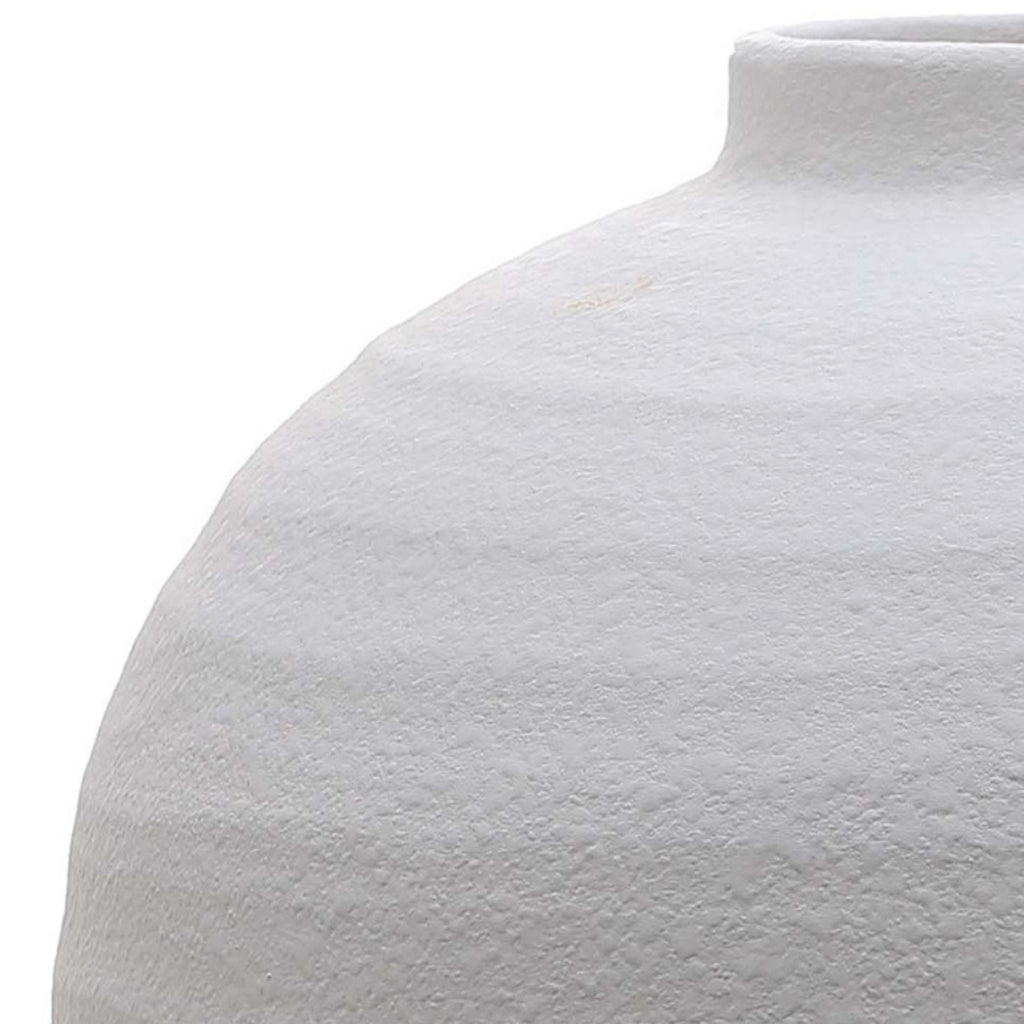 Tiber Matt White Ceramic Vase - White