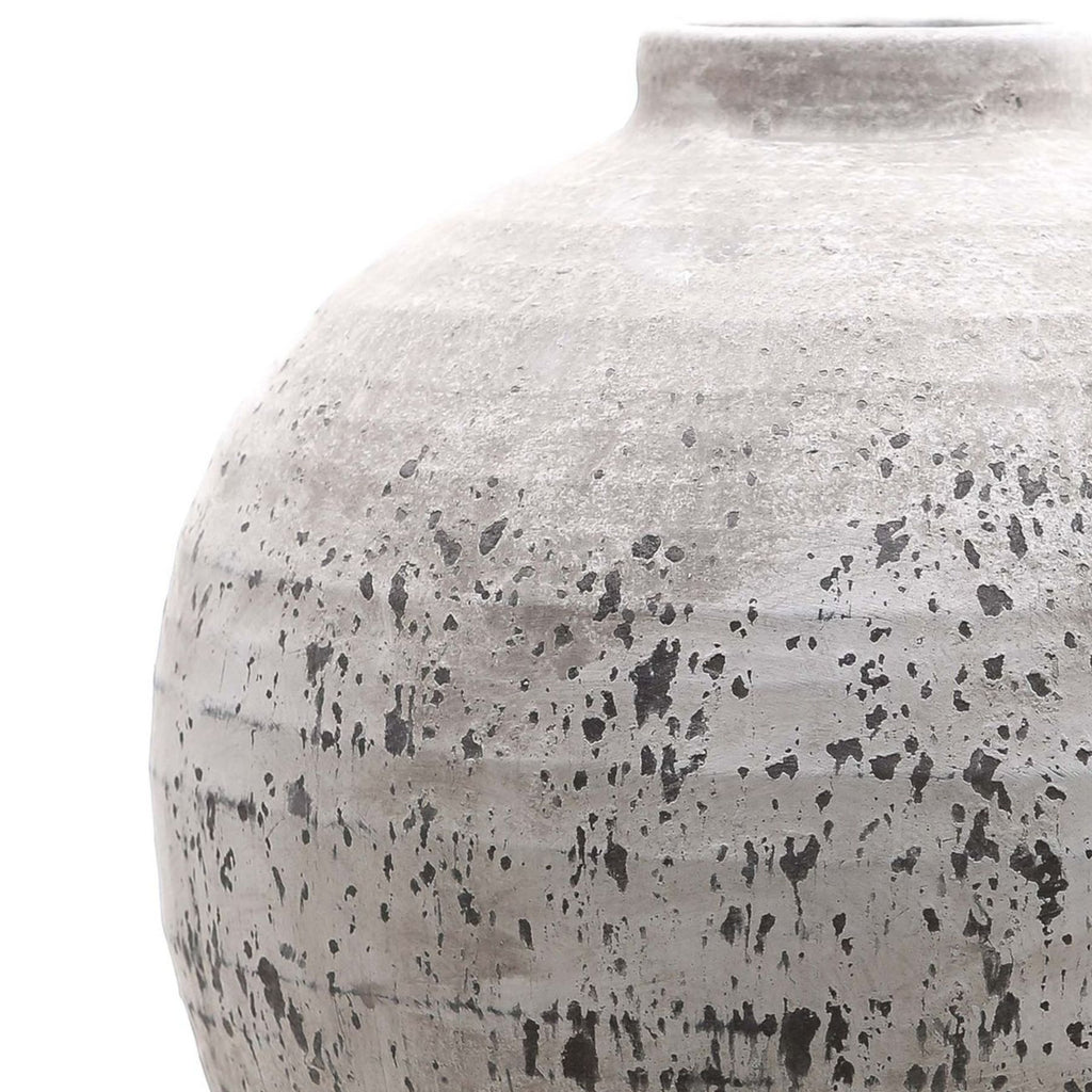 Tiber Large Stone Ceramic Vase - Stone