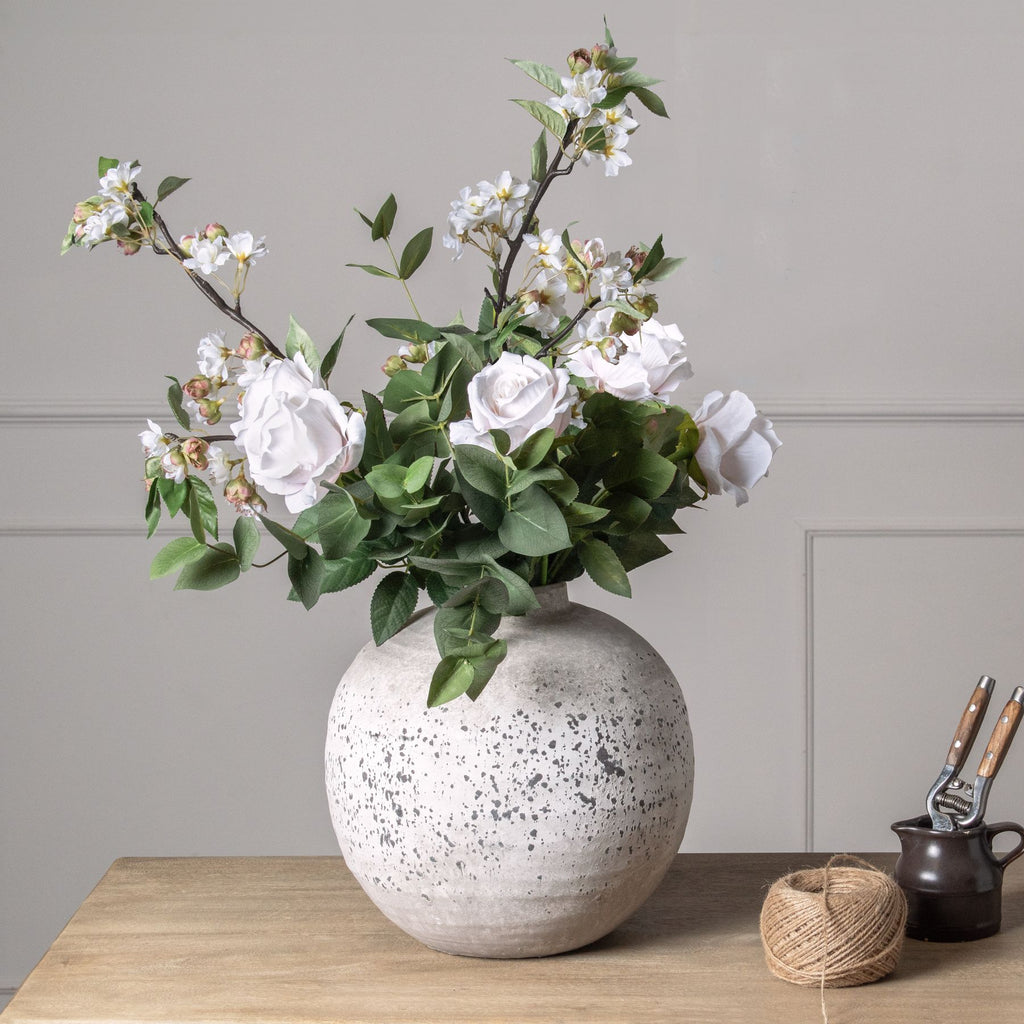 Tiber Large Stone Ceramic Vase - Stone