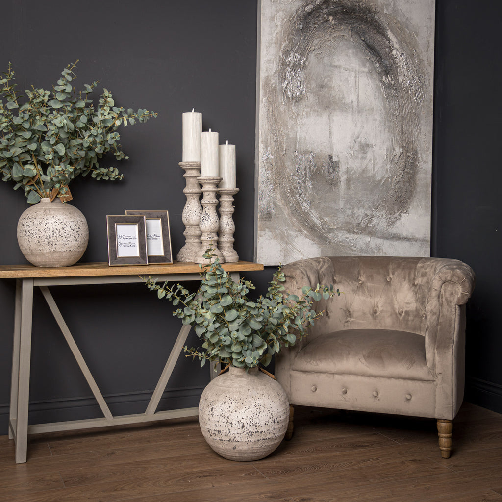 Tiber Stone Ceramic Vase - Stone