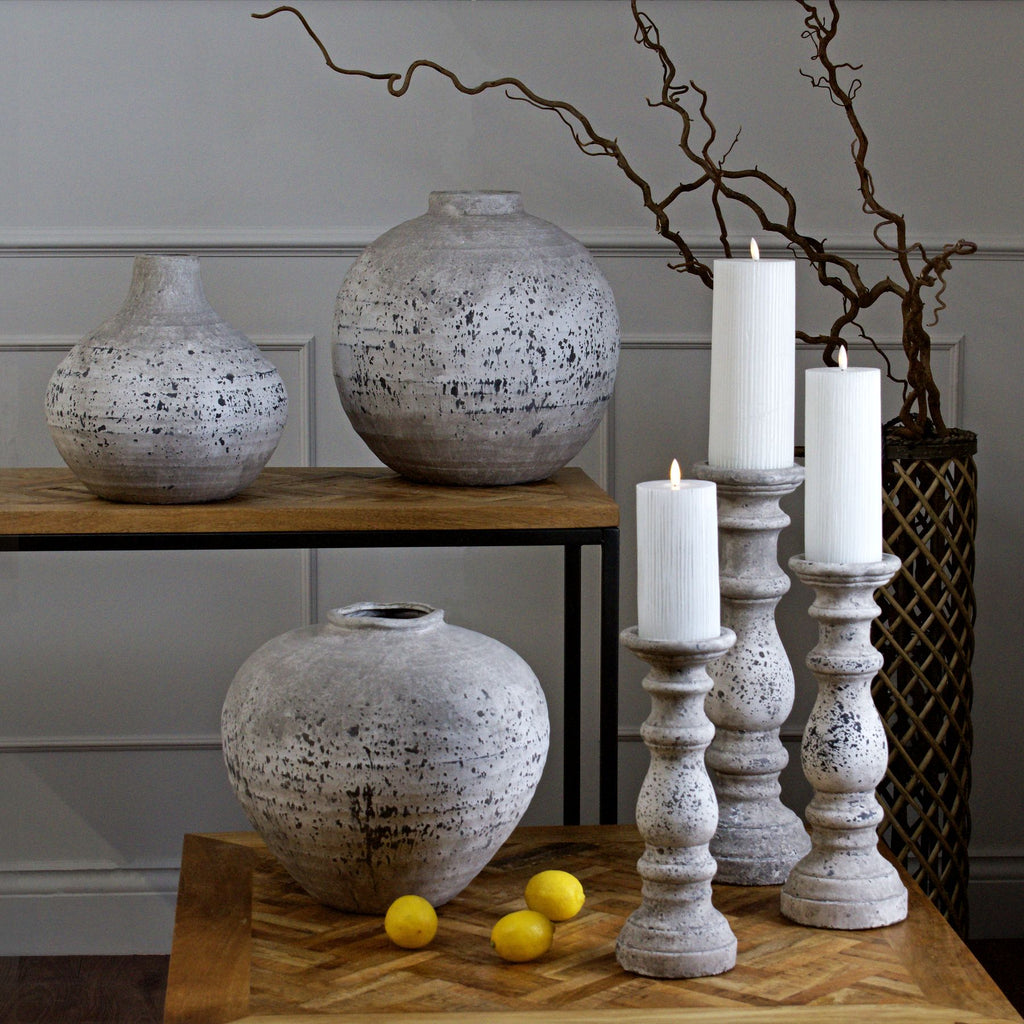 Regola Large Stone Ceramic Vase - Stone