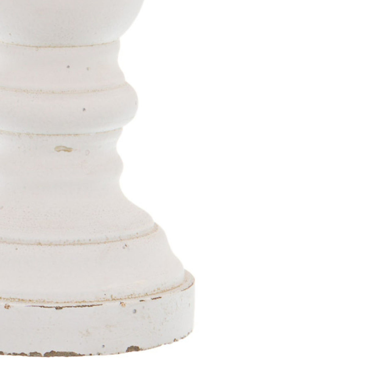 Small Matt White Ceramic Candle Holder - White