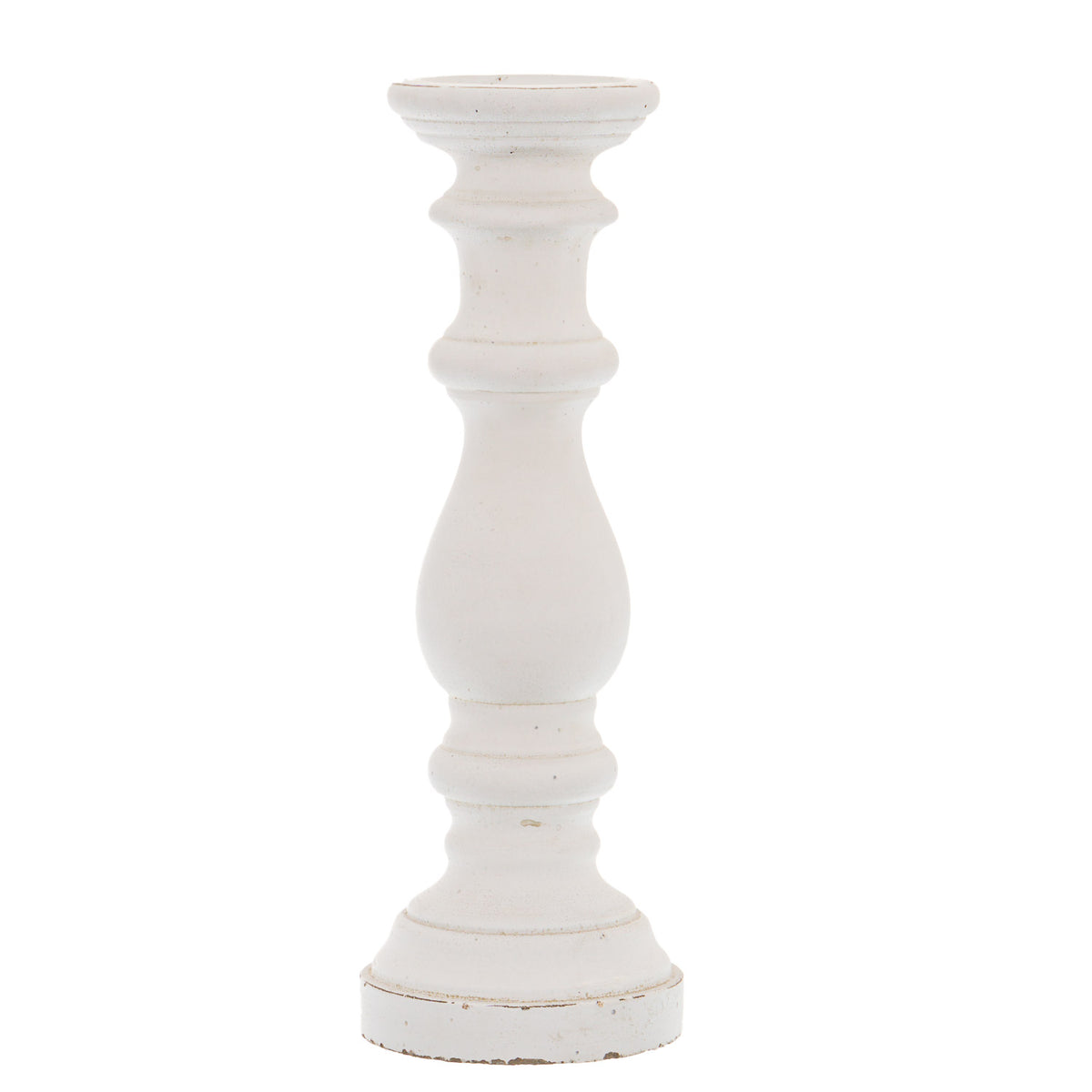Large Matt White Ceramic Candle Holder