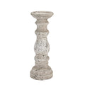 Small Stone Ceramic Column Candle Holder - Stone