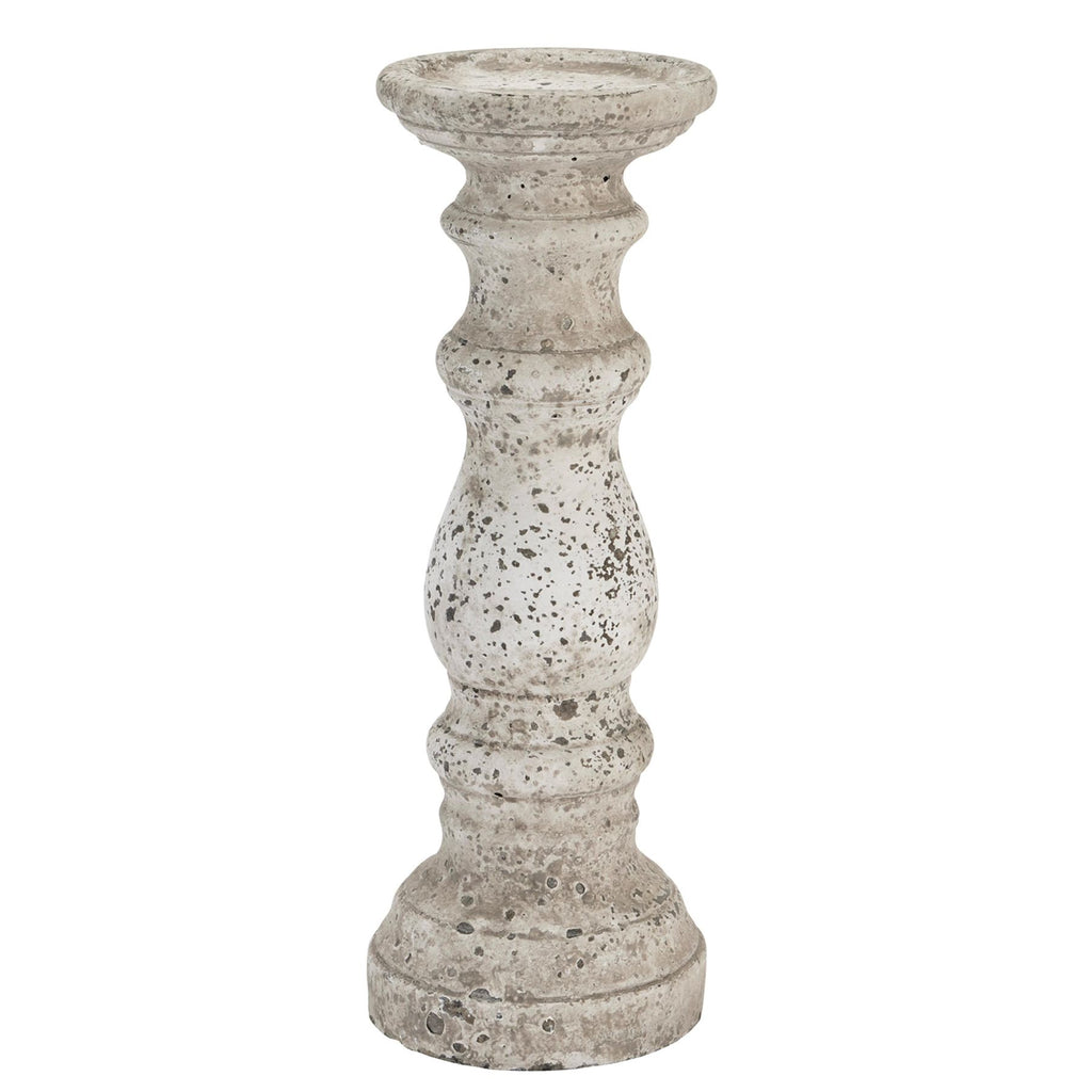 Large Stone Candle Holder - Cream