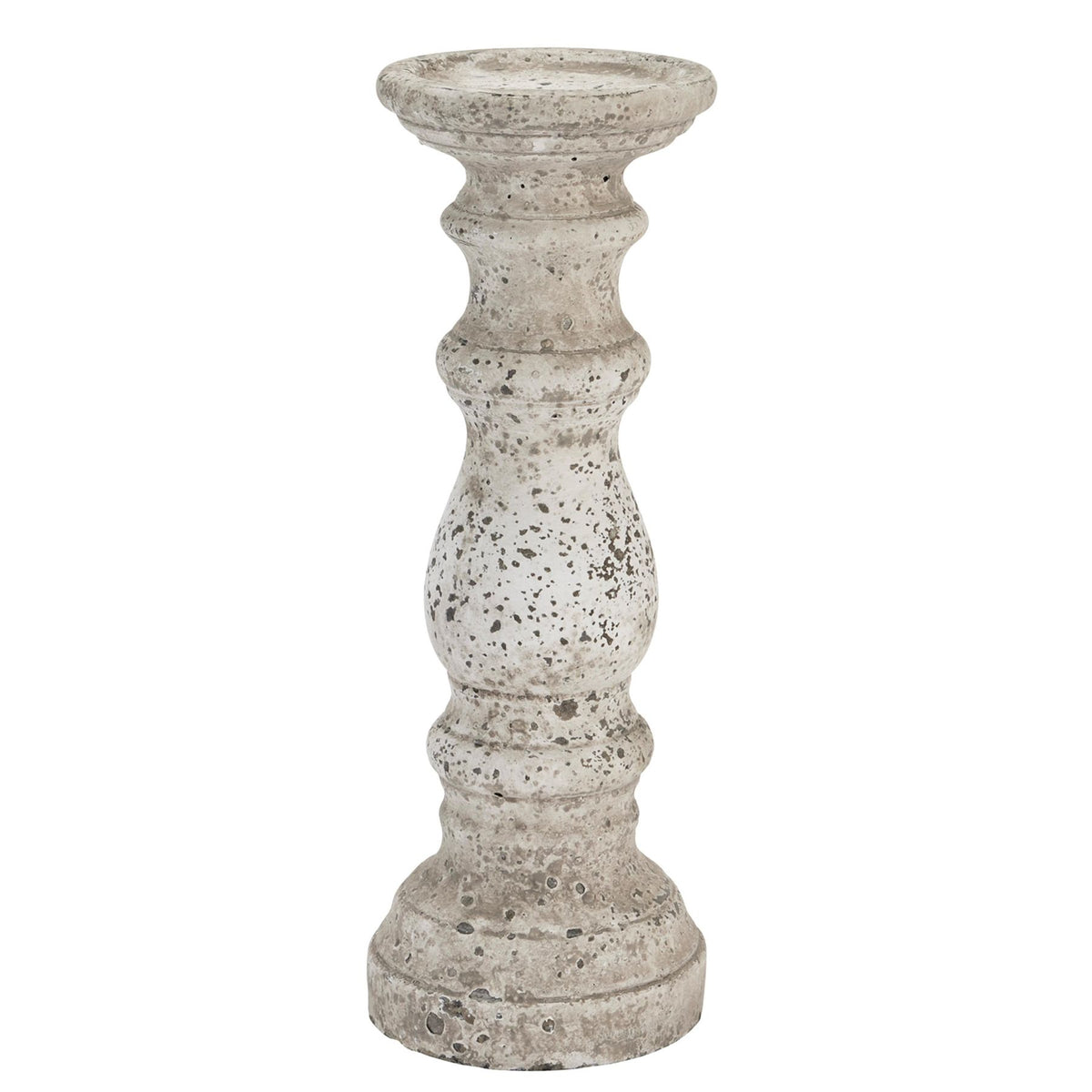 Large Stone Candle Holder - Cream