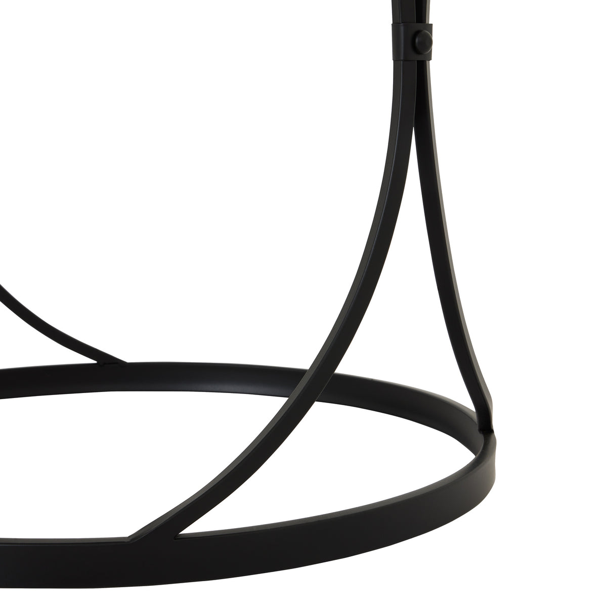 Concaved Set of Two Black Mirrored Side Tables - Black