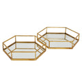 Gold Hexagon Set of Two Trays