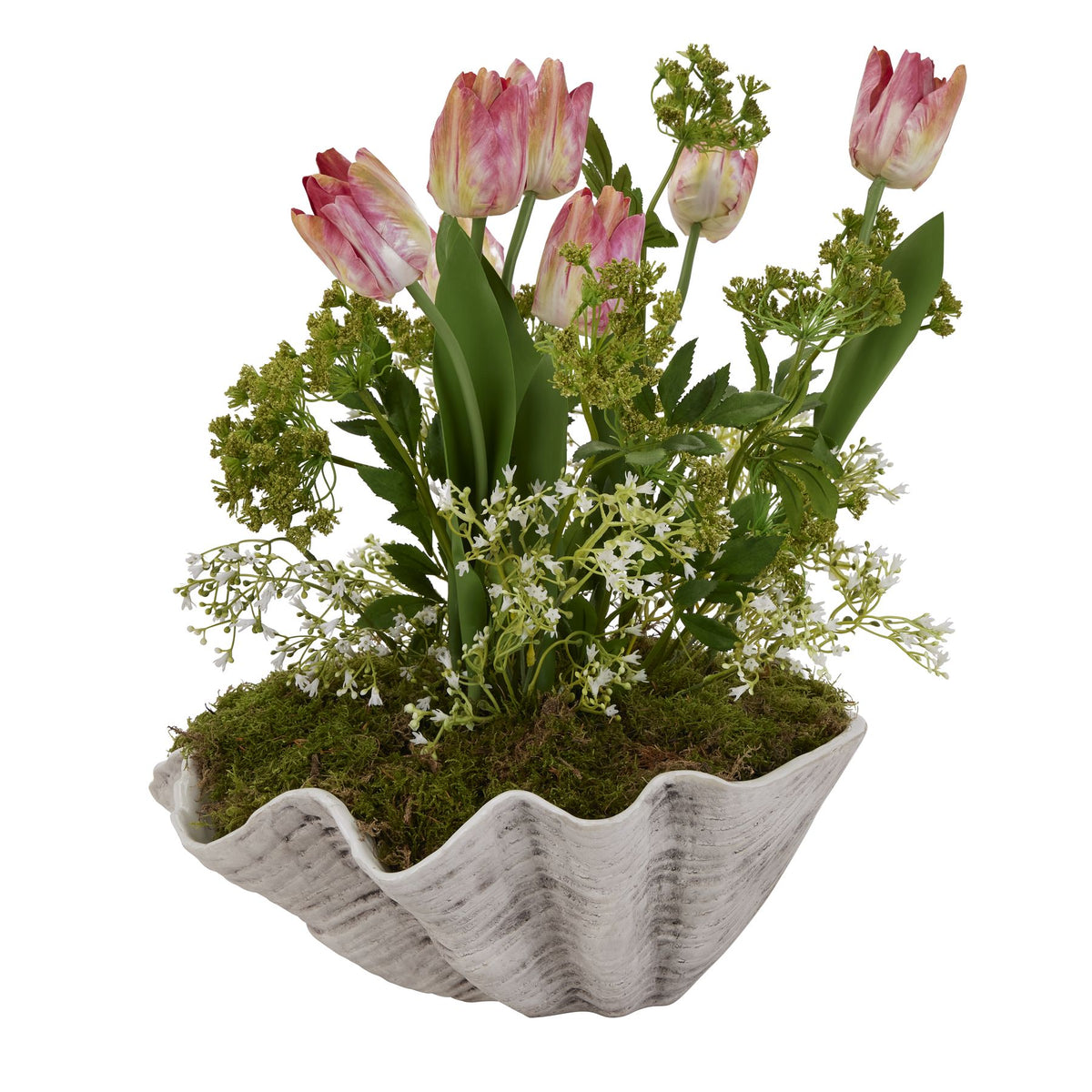 Large Ceramic Adele Shell Bowl - White