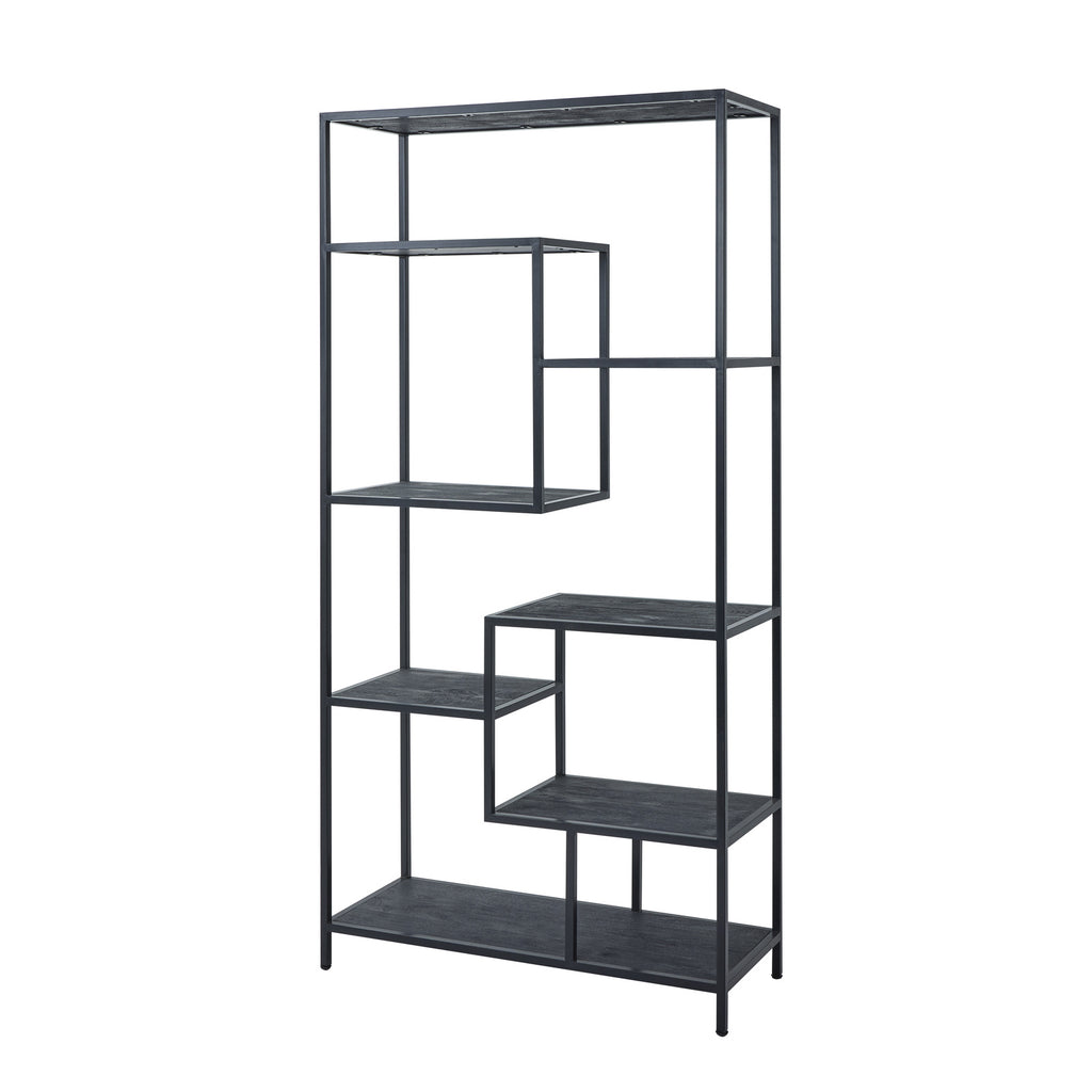 Large Black Multi Shelf Unit - Black