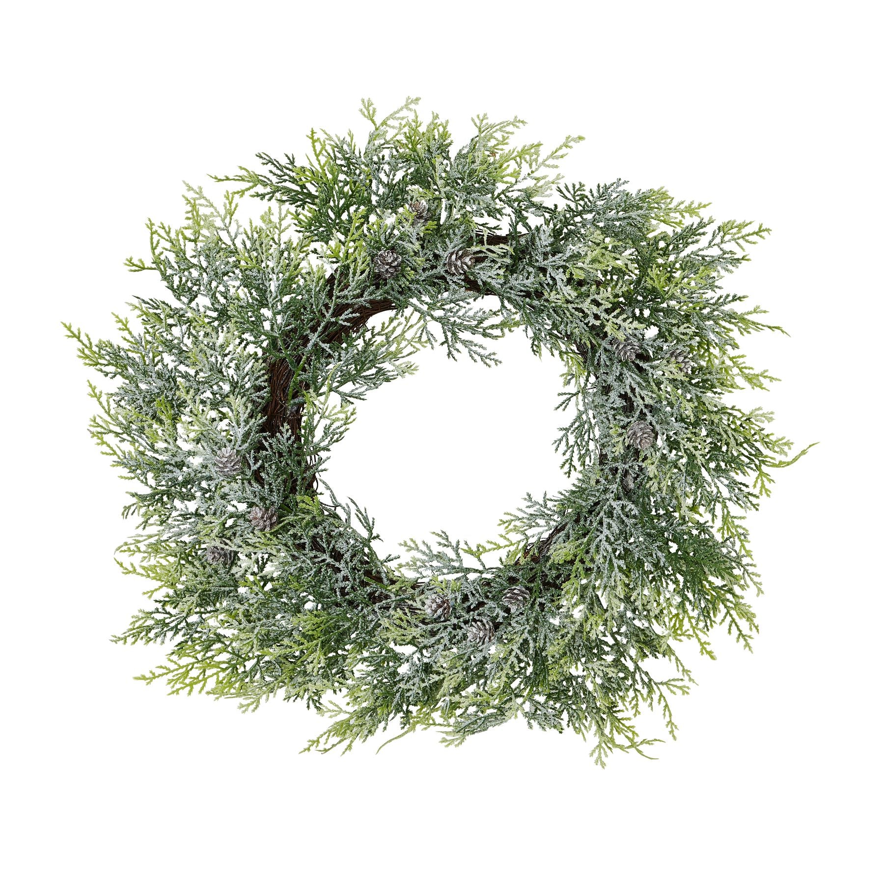 Frosted Pine Wreath with Pinecones