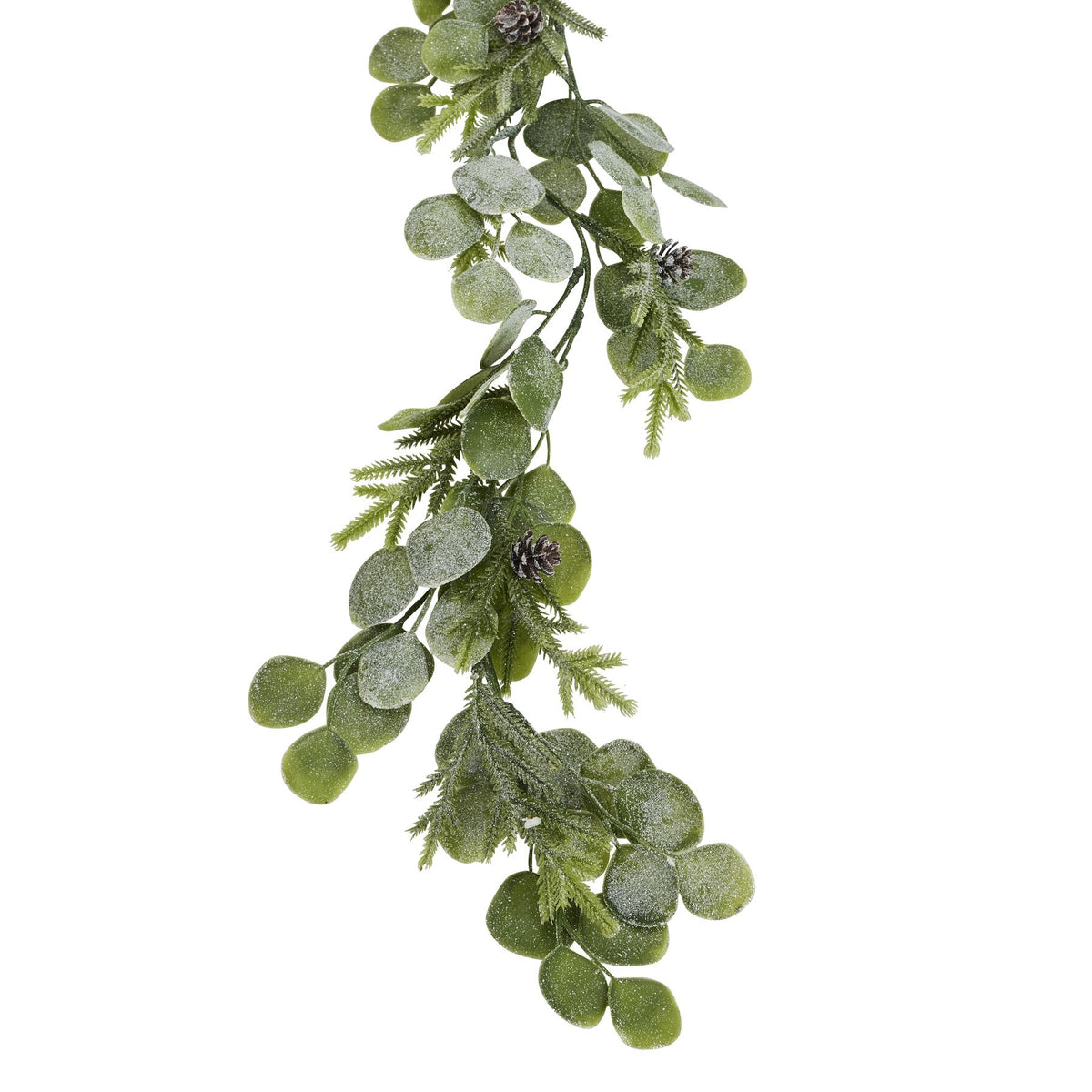 Frosted Pine and Eucalyptus Garland - White