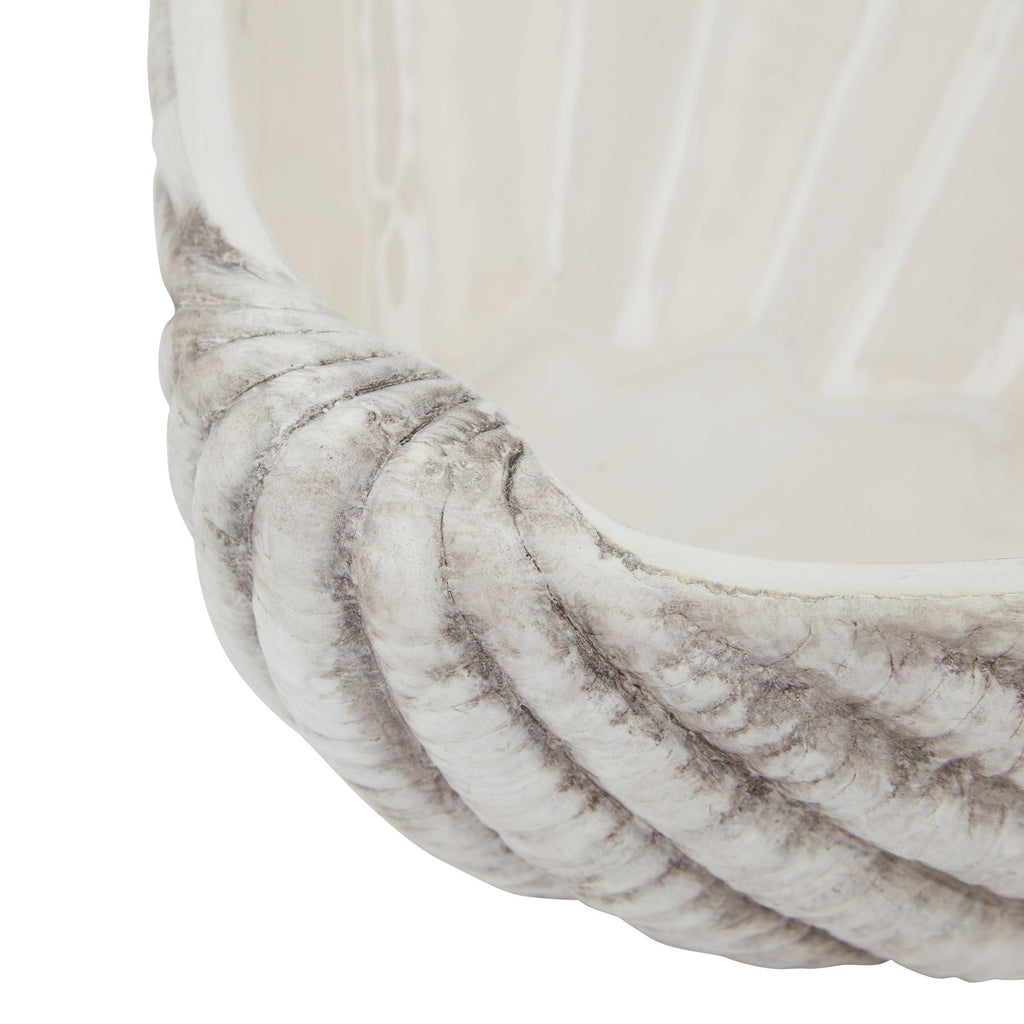 Siren Medium Ceramic Shell Bowl - White