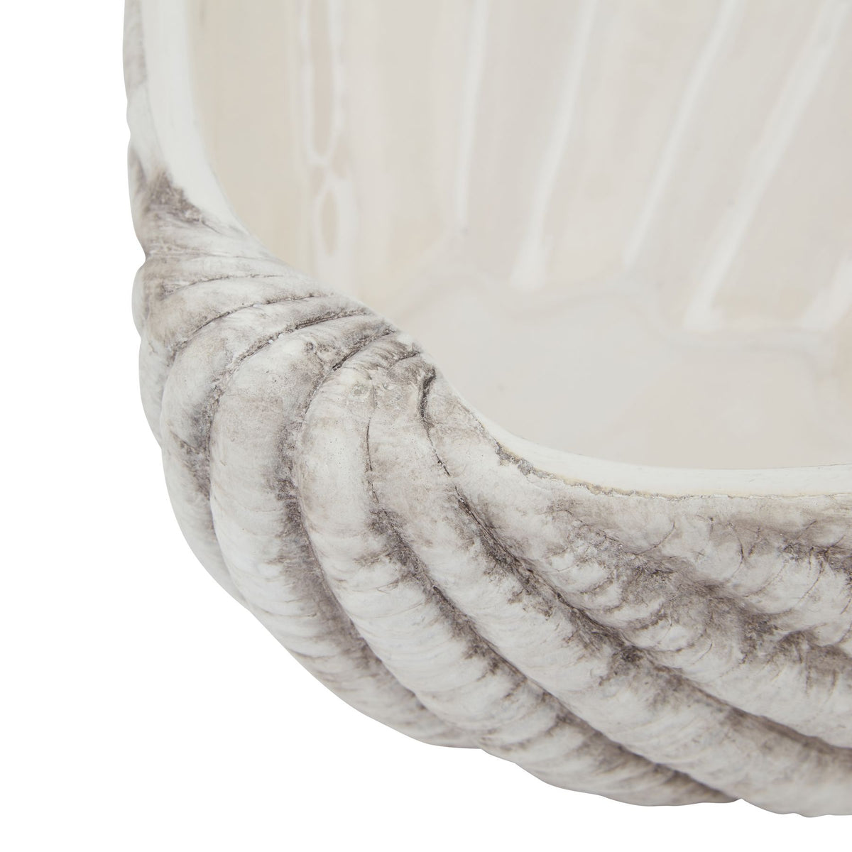 Siren Medium Ceramic Shell Bowl - White