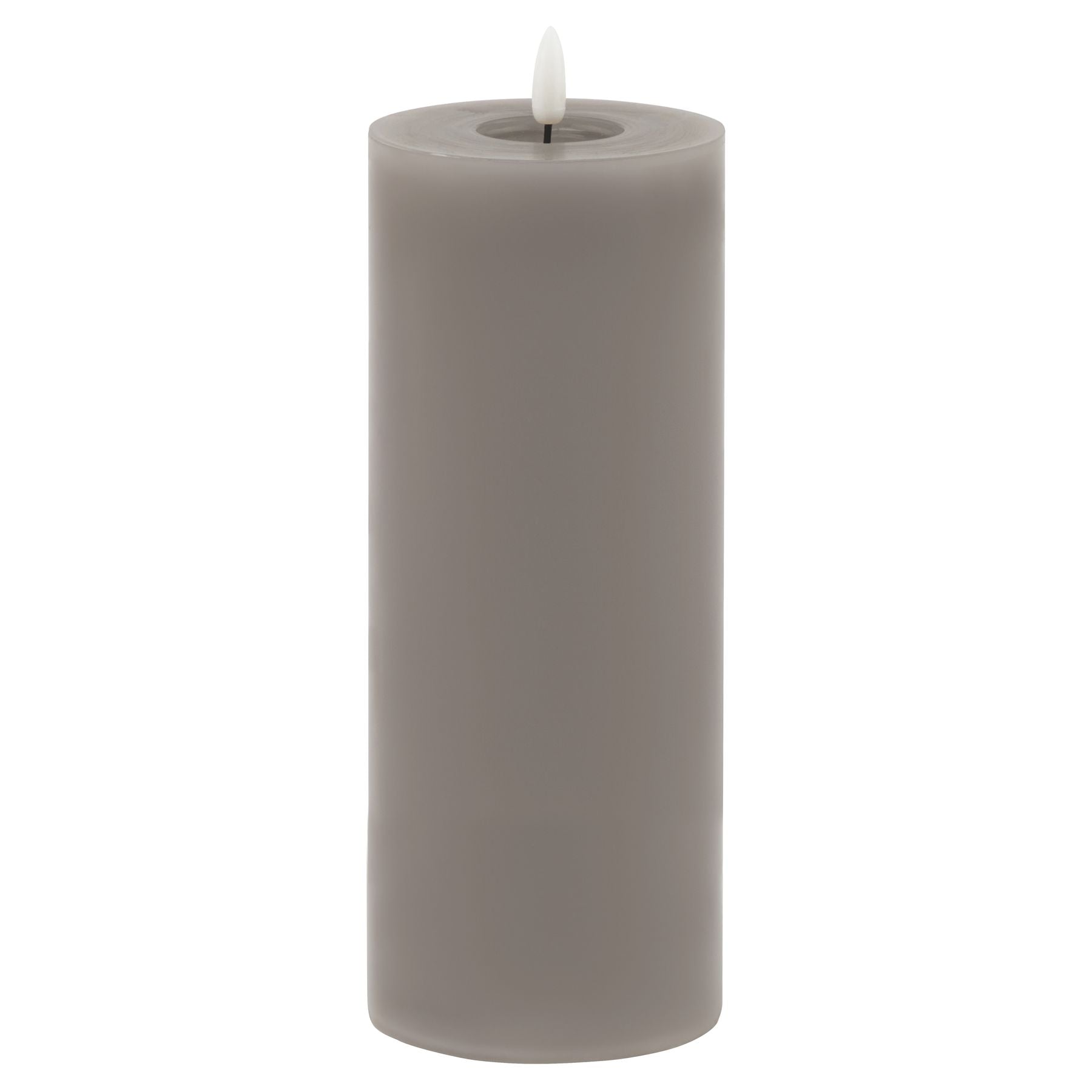 Luxe Collection Melt Effect 3.5X9 Grey Led Wax Candle