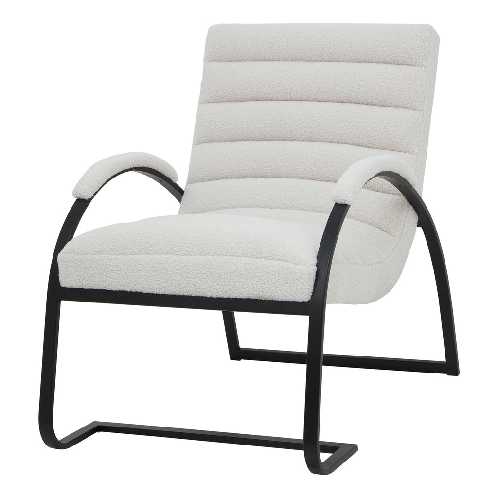 Boucle Ribbed Ark Chair - Black