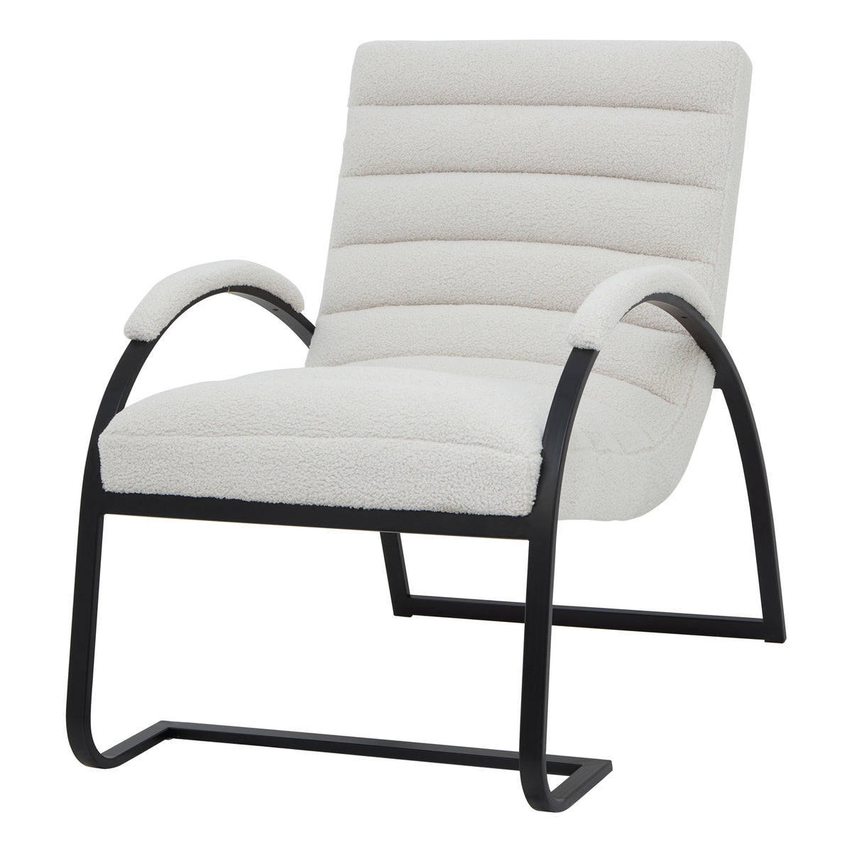 Boucle Ribbed Ark Chair - Black