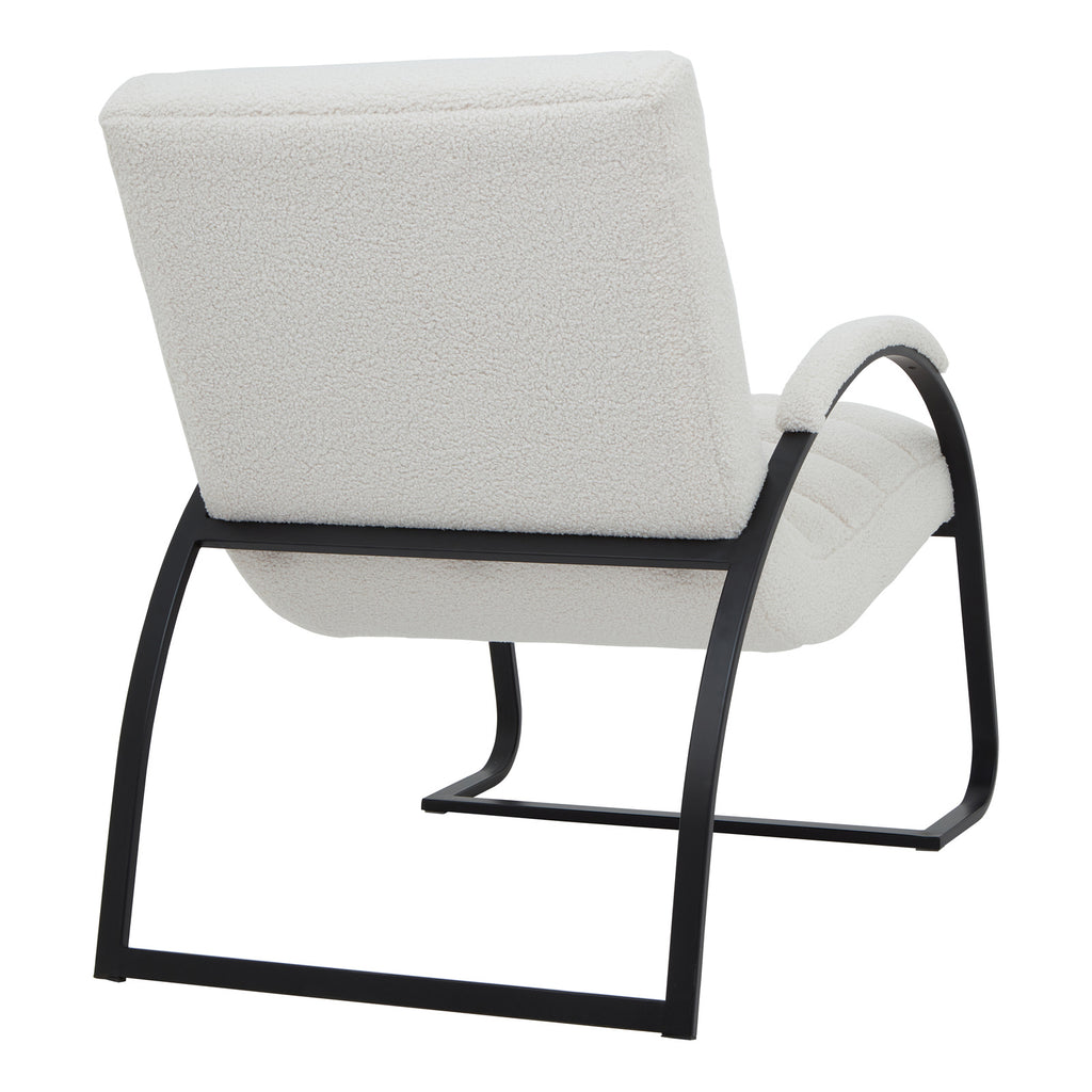 Boucle Ribbed Ark Chair - Black