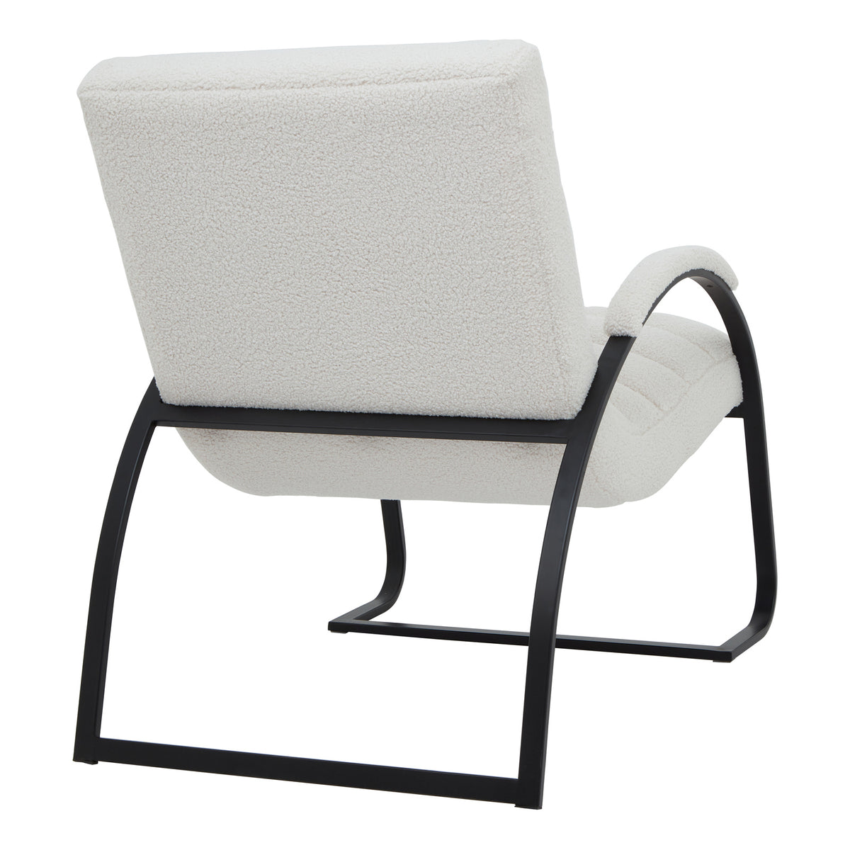 Boucle Ribbed Ark Chair - Black
