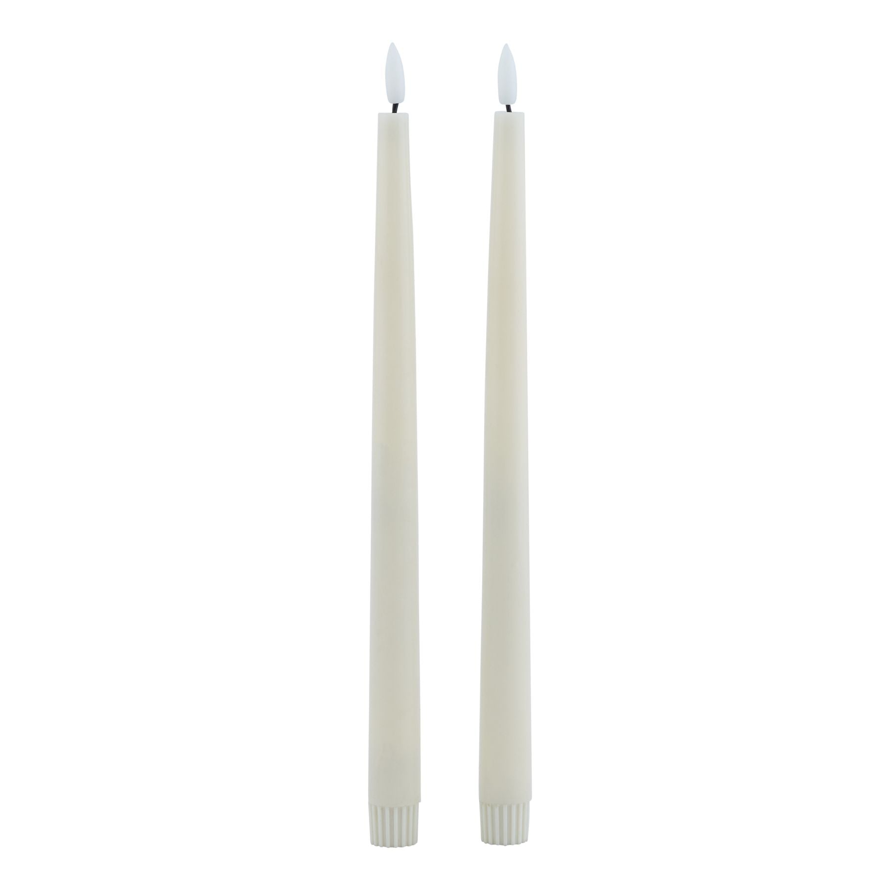 Luxe Collection S/2 Taupe Led Wax Dinner Candles