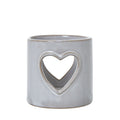 White Ceramic Heart Cut-Out Wax Melt Tealight Holder